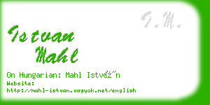 istvan mahl business card